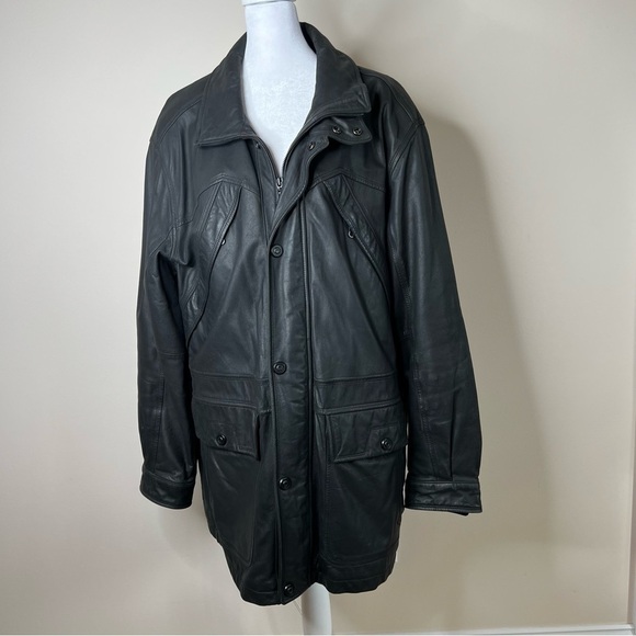 C&A Canda Men's Genuine Leather Bomber Jacket, Size 52 EU or L US